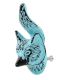 Turquoise Fox Face Distressed Iron Cabinet Knobs